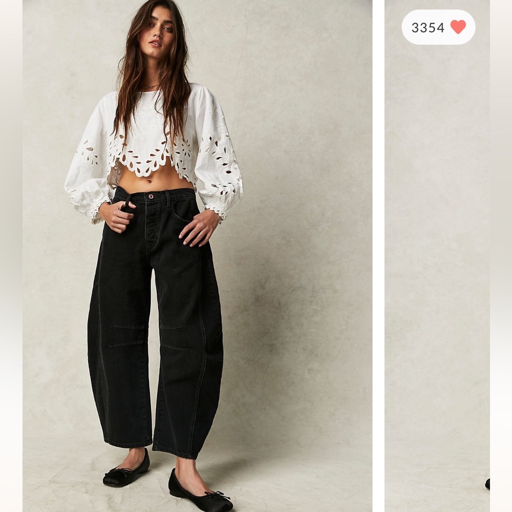 Free People Lucky You Barrel Jeans